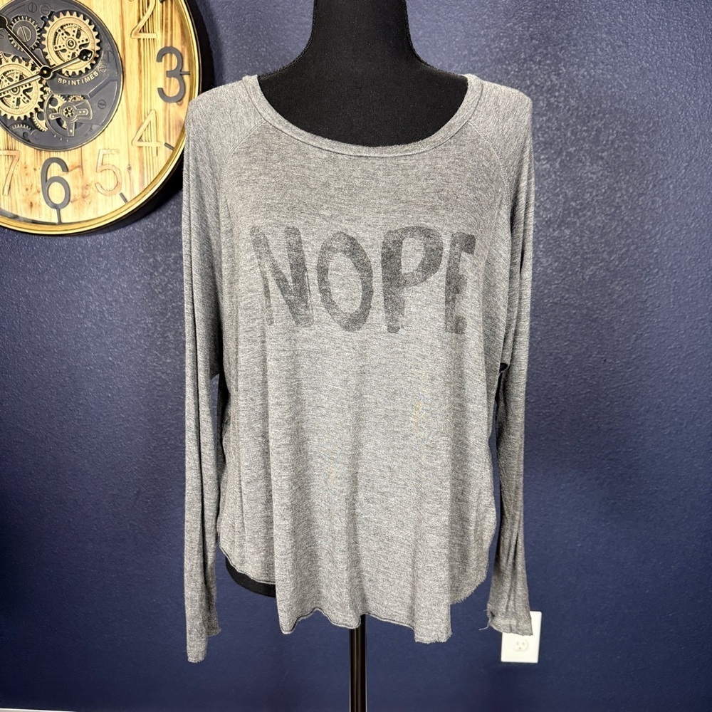 Grayson Threads Gray NOPE Long Sleeve Tee | Size Small